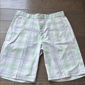 Nike Gray and Green Flat Front Shorts